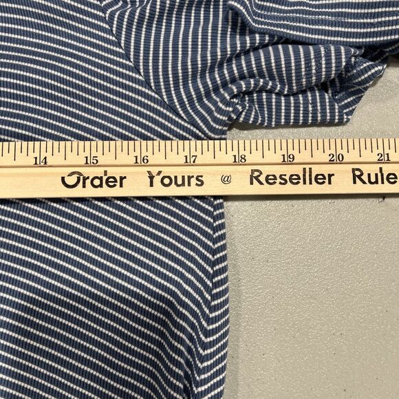 Altar’d‎ State Cold Shoulder Blue Striped Medium Dress Preppy Classic - Picture 5 of 9